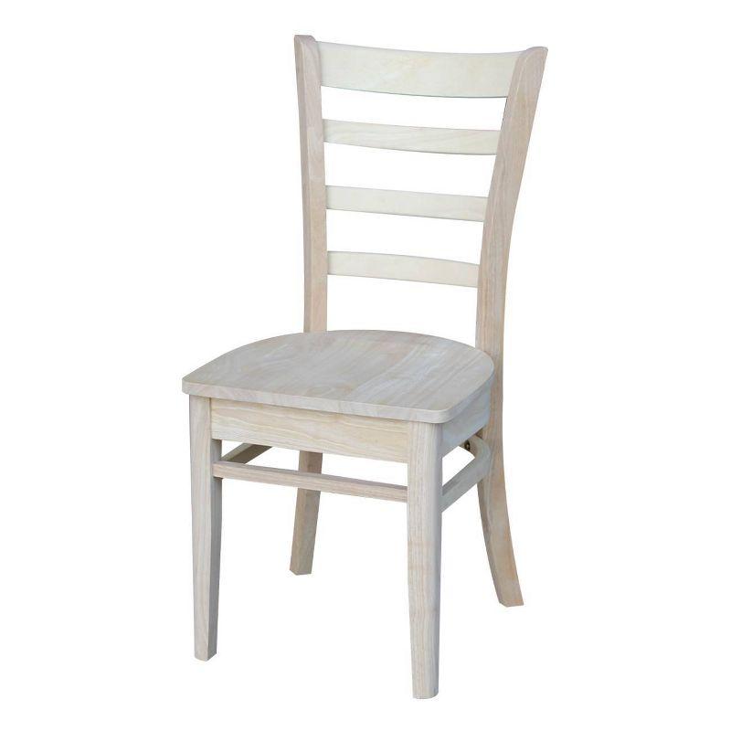 Set of 2 White High Ladderback Wood Side Chairs