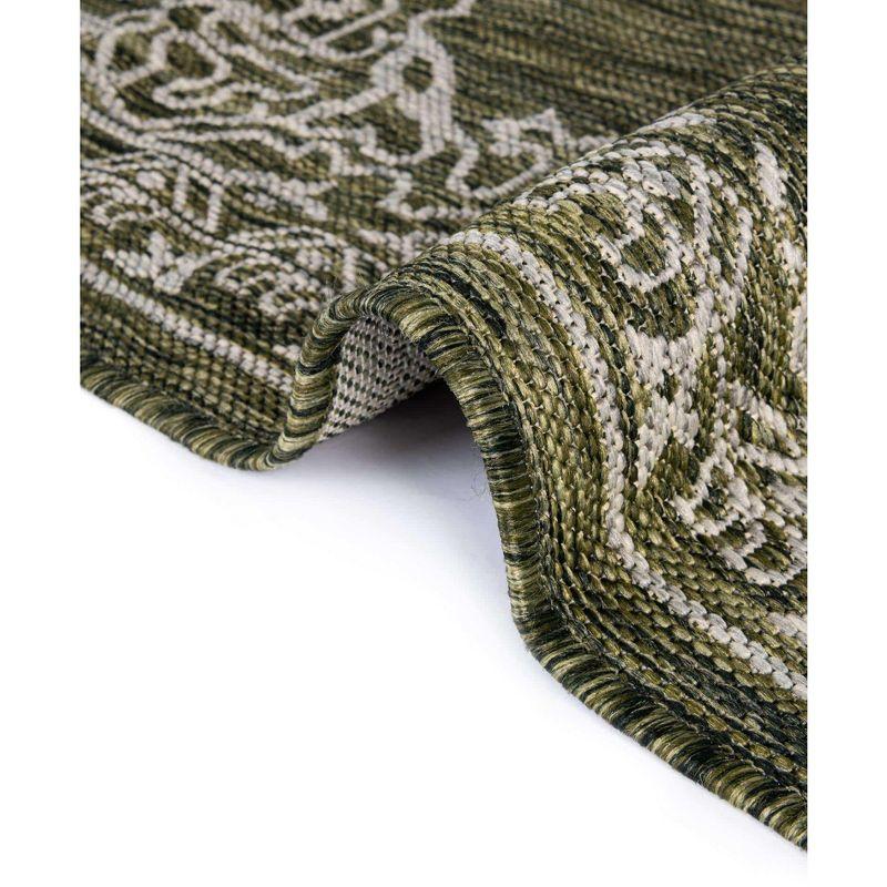 Unique Loom 7' 1 x 10' 0 Rectangle Indoor/Outdoor Traditional Green Area Rug