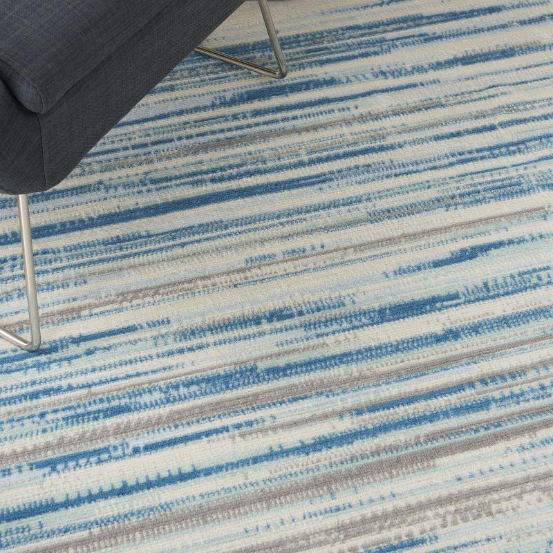 Nourison Jubilant 5'3" x 7'3" (5' x 7') Blue Area Rug Coastal Contemporary Striped by Nourison