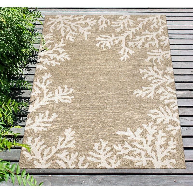 Liora Manne Capri Coral Border Indoor/Outdoor Rug Neutral 3'6" x 5'6"