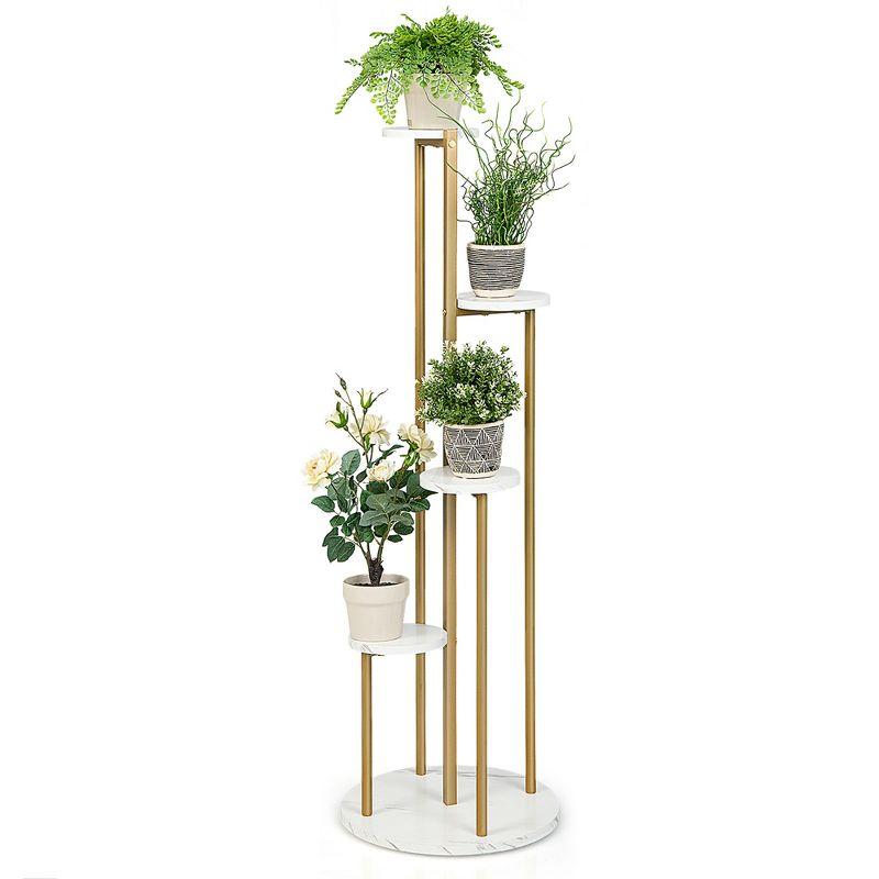 Costway 4-Tier Metal Plant Stand 49.5" Tall Potted Planter Display Shelf Storage Rack