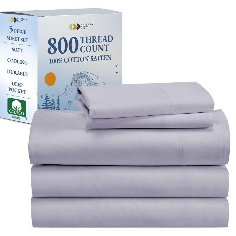 Lavender 800 Thread Count Cotton Sateen Split King Sheet Set