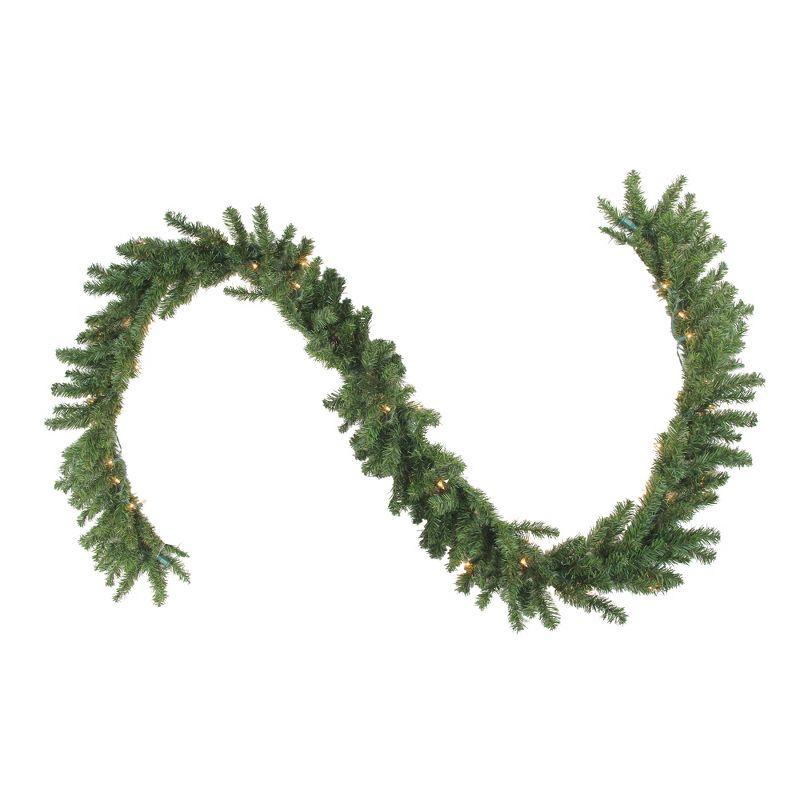 Luminous Canadian Pine 9ft Outdoor Garland with Clear Lights