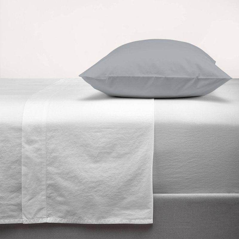 Purity Home King 300 Thread Count Organic Cotton Brushed Percale Pillowcase Light Gray: STANDARD 100 by OEKO-TEX Certified