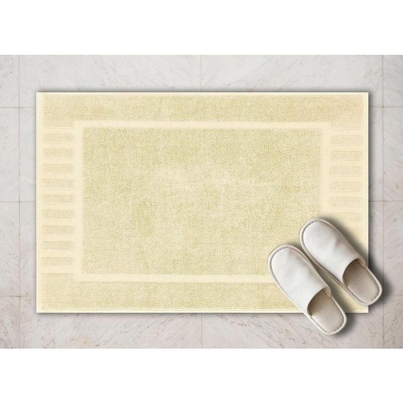 White Classic Cotton Bath Mat Floor Towel [Not a Rug] 2-Pack - 22x34" Beige