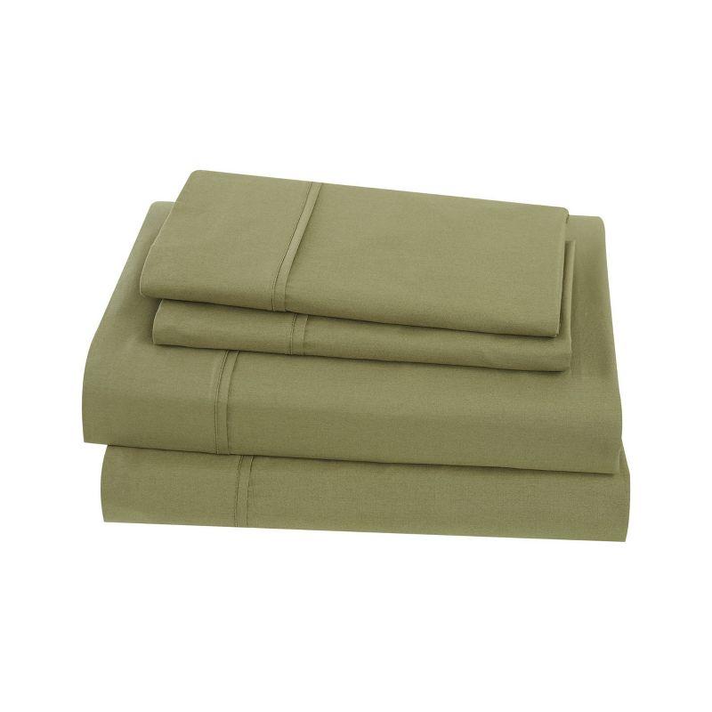 Twin Classic Cotton Solid Sheet Set Olive - Brooklyn Loom