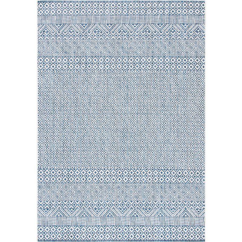 Courtyard CY8235 UV & Stain Resistant Non-Shedding Power Loomed Indoor/Outdoor Area Rug - Blue/Navy - 6'7"x9'6" - Safavieh
