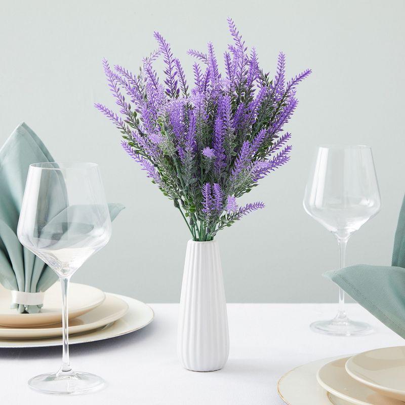 Juvale 12 Bundles Artificial Lavender Flowers for Bouquets, Fake Wild Stems for Wedding, Faux Table Centerpieces (14x2x3 in)