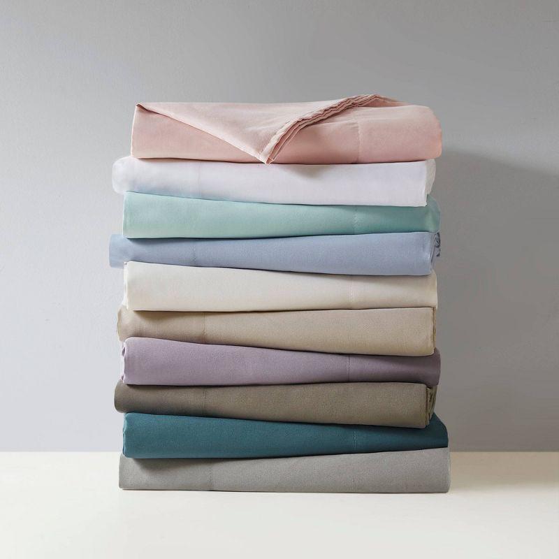 White Twin Deep Pocket Microfiber Cotton Sheet Set