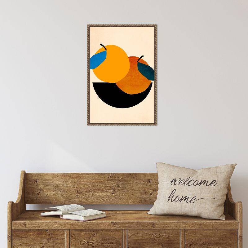 Amanti Art Two Oranges by Kubistika  Framed Canvas Wall Art