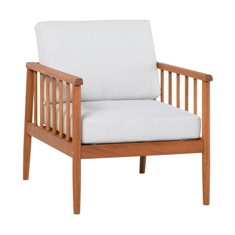 Osparple Contemporary Outdoor Patio Chairs Patio Accent Chair Lounge Chair for Living Room, Sunroom, or Patio Relaxation, Brown