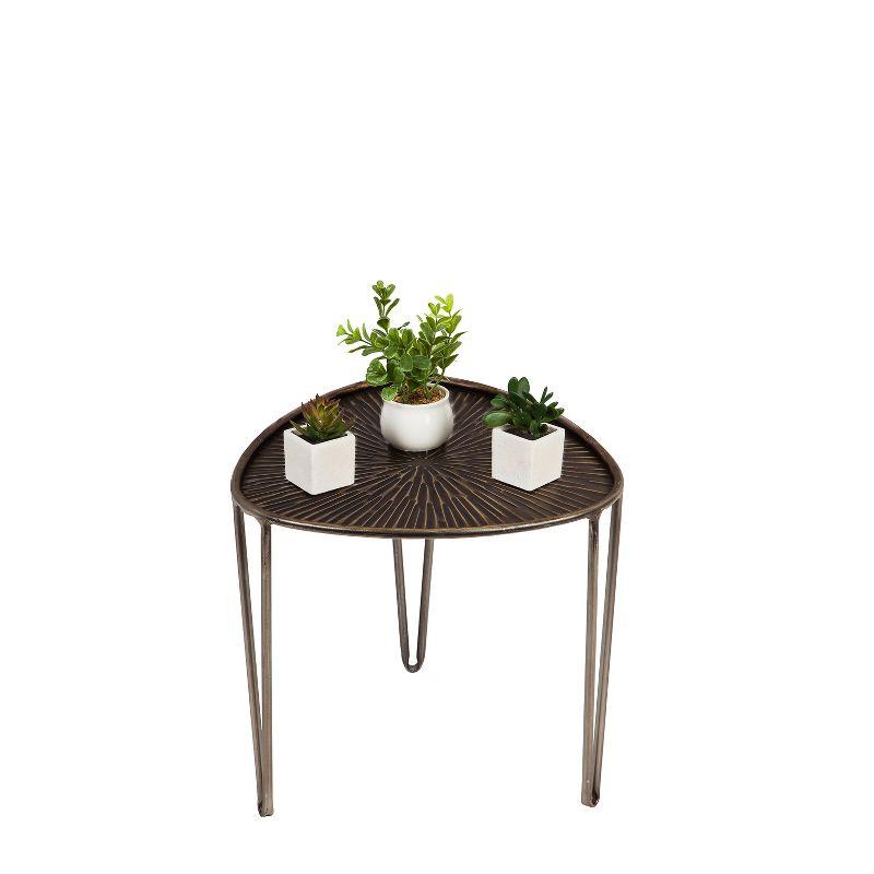 Evergreen Beautiful Leaf Shape Metal Nested Side Tables, Set of 3 - 21 x 21 x 19 Inches Homegoods and Decorations for Every Space