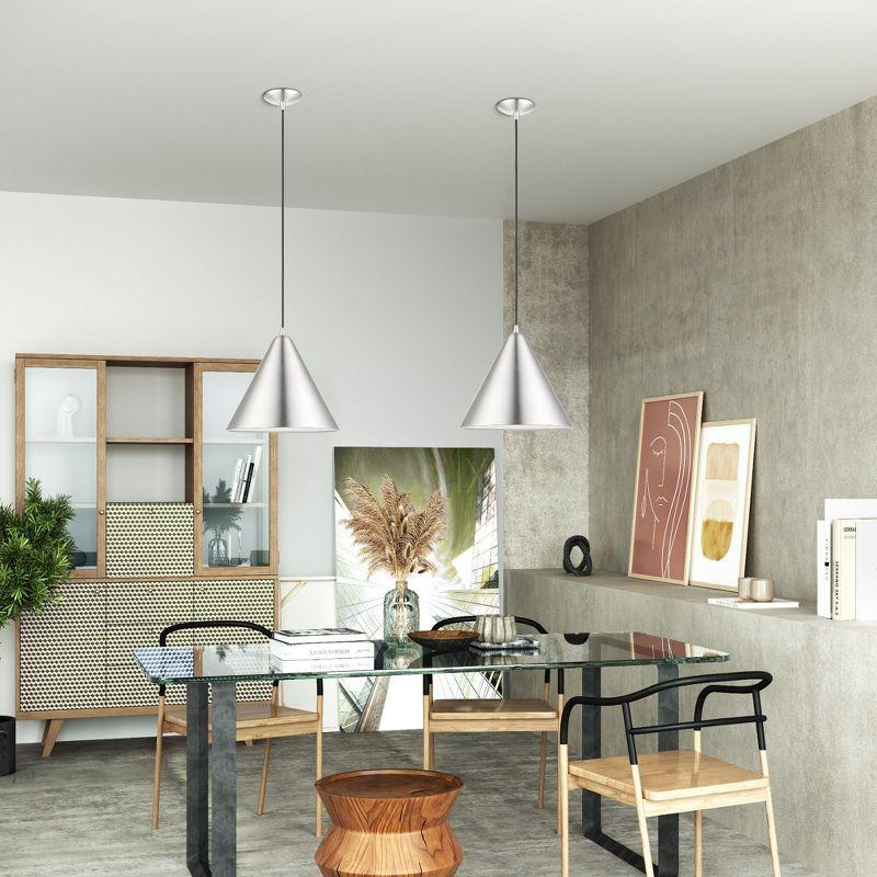 Livex Lighting Dulce 1 - Light Pendant in  Brushed Aluminum/Polished Chrome