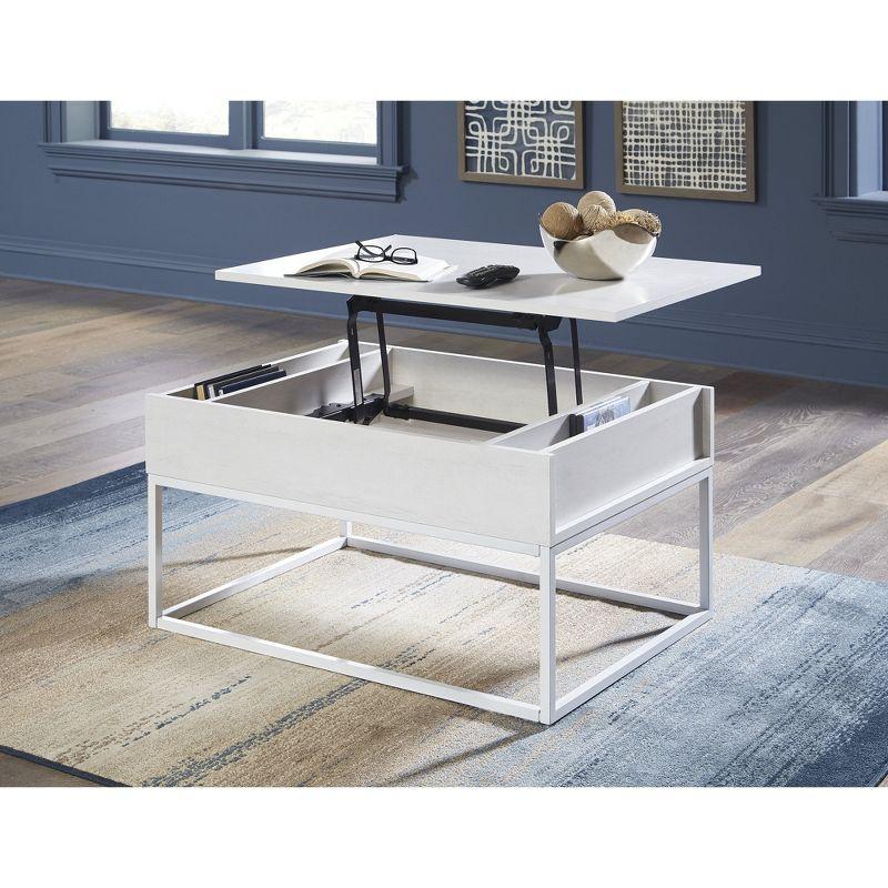 Signature Design by Ashley Contemporary Deznee Lift Top Coffee Table  White