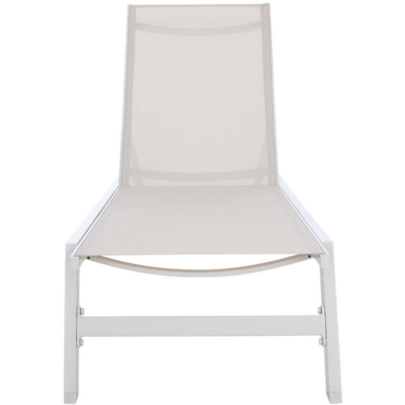 Fionne Sunlounger - Outdoor - PAT9038 - White/Beige -Safavieh