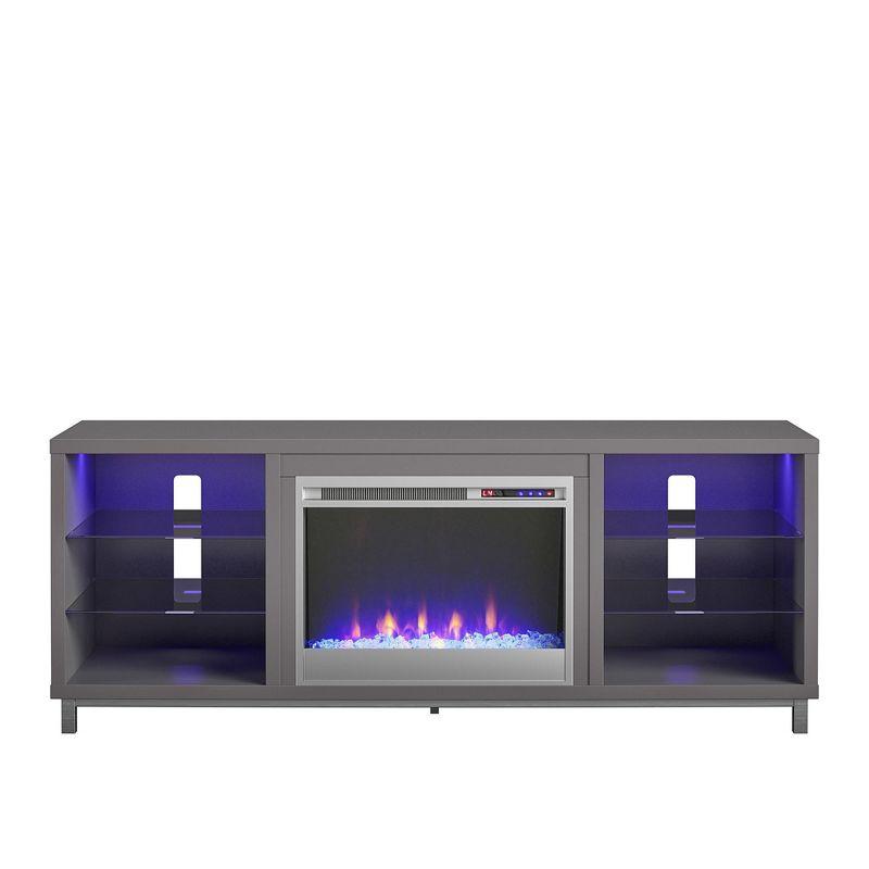 Lumina 65" Graphite Gray Media Console with Electric Fireplace