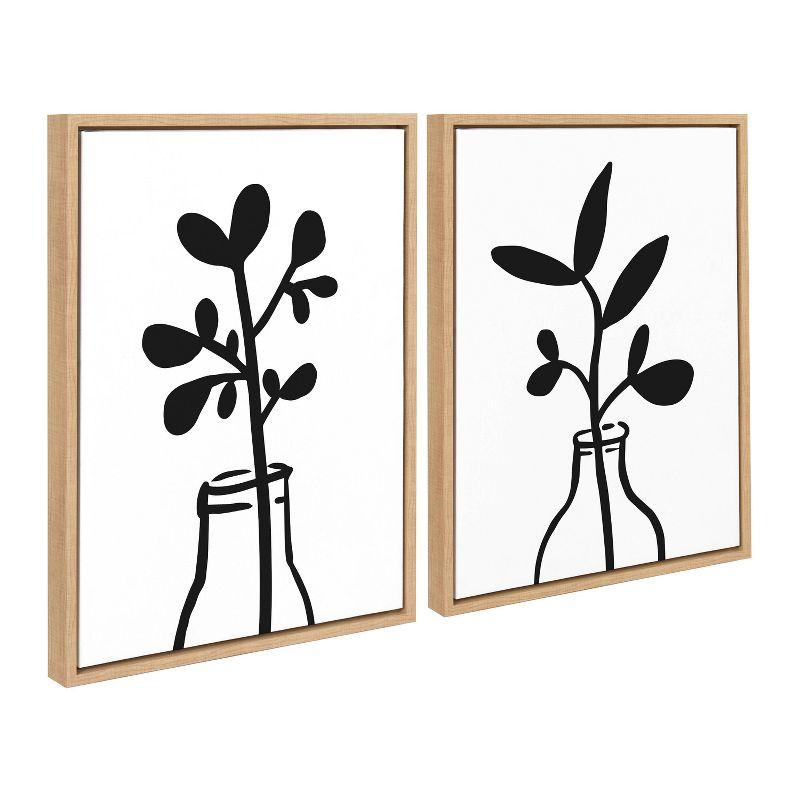 Modern Botanical Vase Canvas Wall Art Set, 20.85" x 28.28", Natural