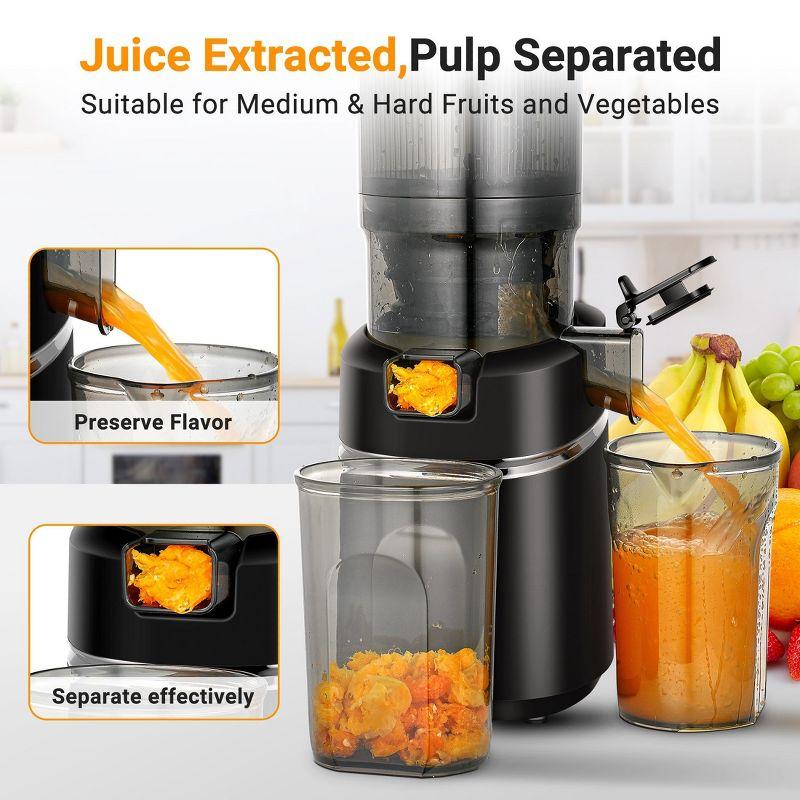 5.3 Inch Black Cold Press Masticating Juicer with High Juice Yield