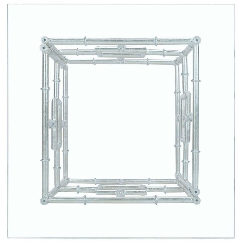 Dermot Glass Top Accent Table - Silver/Clear Glass - Safavieh.