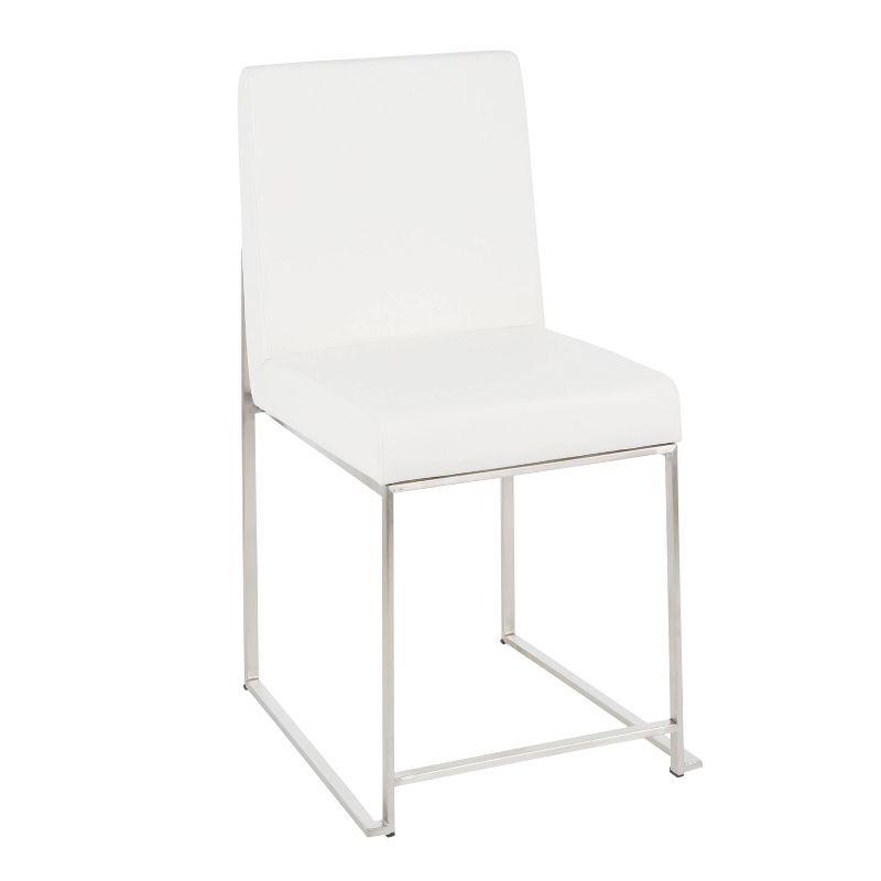 Set of 2 High Back Fuji Contemporary Dining Chairs: Upholstered, Floor Protectors - LumiSource