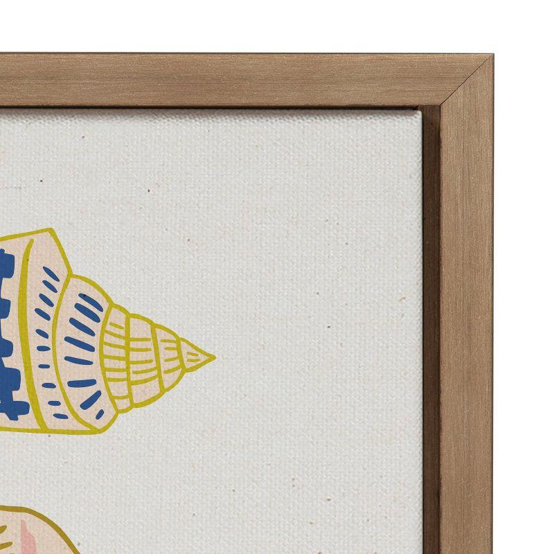 18" x 24" Sylvie Ocean Treasures Framed Wall Canvas by Alicia Schultz Gold - Kate & Laurel: Modern Nautical Decor, Vertical Display