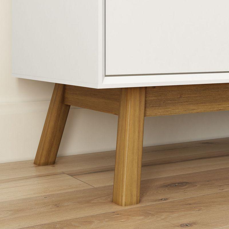 Plank+Beam Solid Wood Mid-Century Modern 6-Drawer Dresser, White/Pecan
