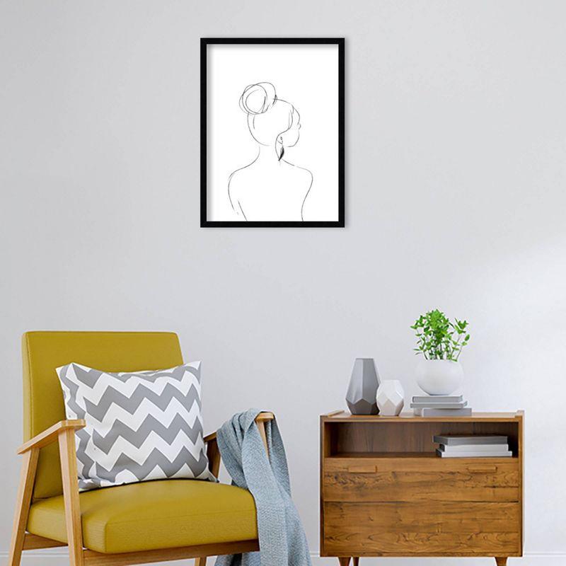 19" x 25" Minimalist Woman 2 by Teju Reval Wood Framed Wall Art Print - Amanti Art: Modern Lithograph, Vertical Orientation