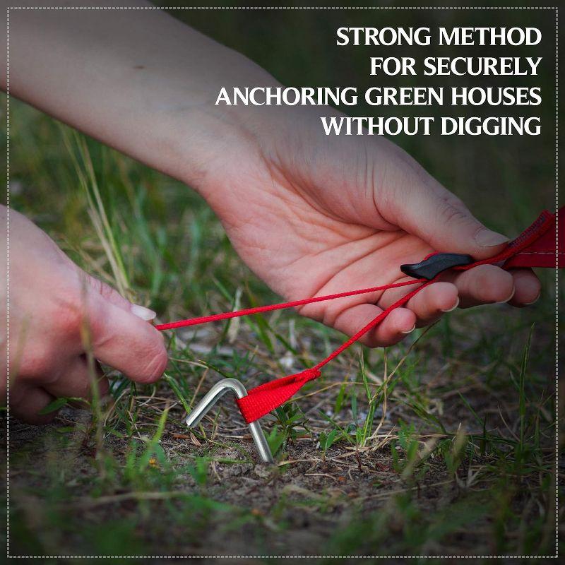 Tent Stakes Heavy Duty Metal, Galvanized Rust-Free Yard Stakes, Garden Edging Fence Hook | Tent Stakes Metal for Outdoor Camping, Tent Pegs
