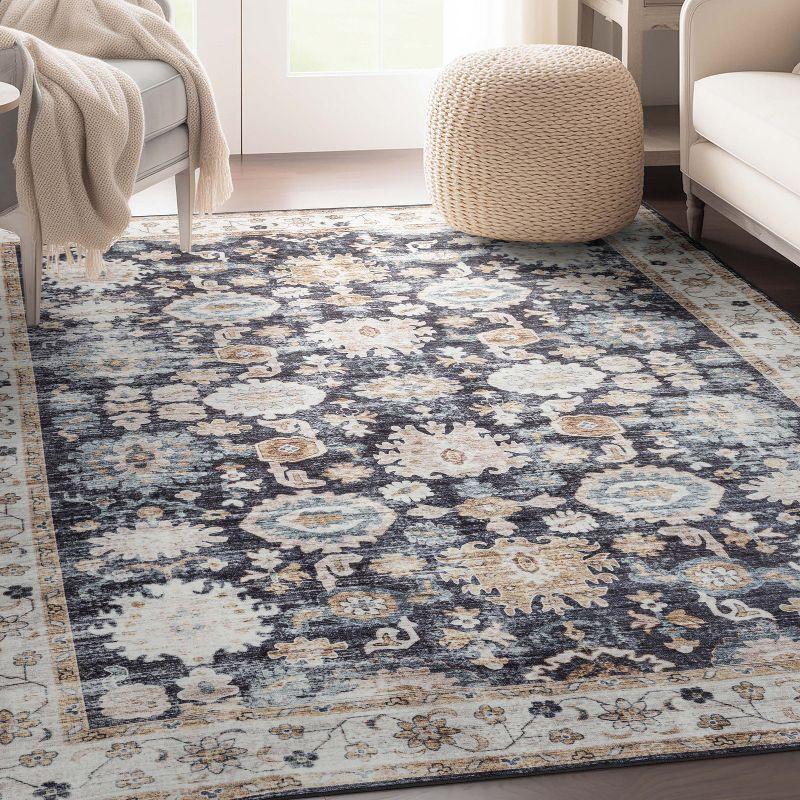 Well Woven Elle Basics Gala Non-Slip Rubber Backed Washable Modern Vintage Area Rug for Bedrooms, Living Room, Dining Spaces, Kitchens & Entryways