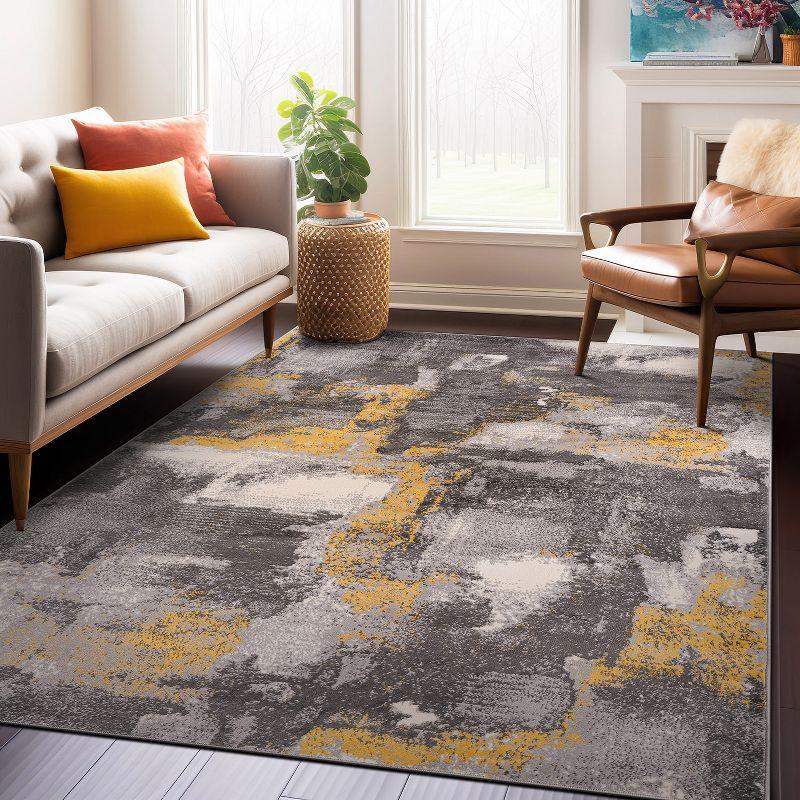 World Rug Gallery Brighton Modern Abstract Area Rug - Yellow 3'3"x5'