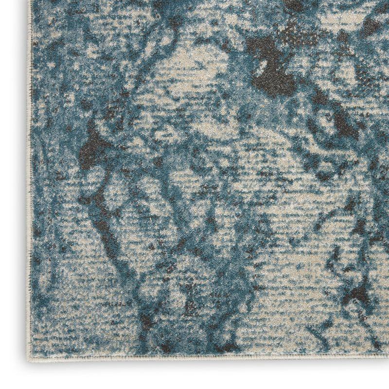 Nourison Maxell Modern Abstract Indoor Area Rug Ivory/Teal 9'3" x 12'9"