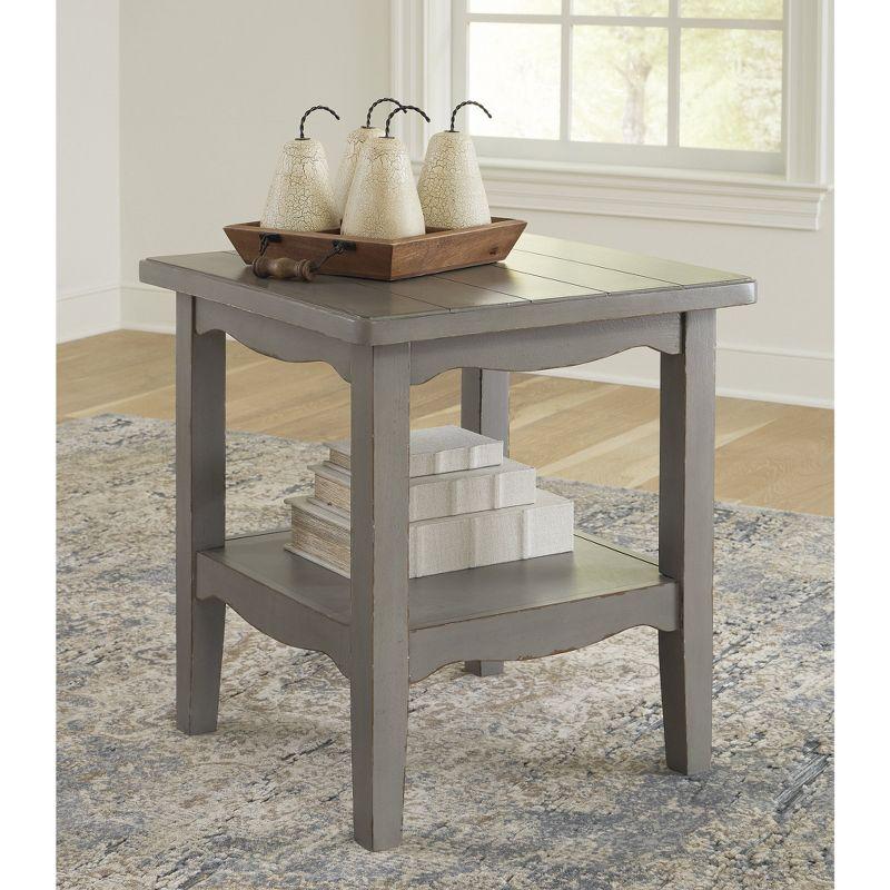 Signature Design by Ashley Traditional Charina End Table, Antique Gray