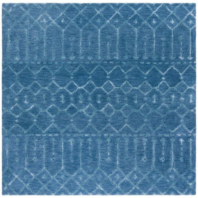 Himalaya HIM903 Handmade Area Rug - 8'x8' - Navy/Silver - Safavieh
