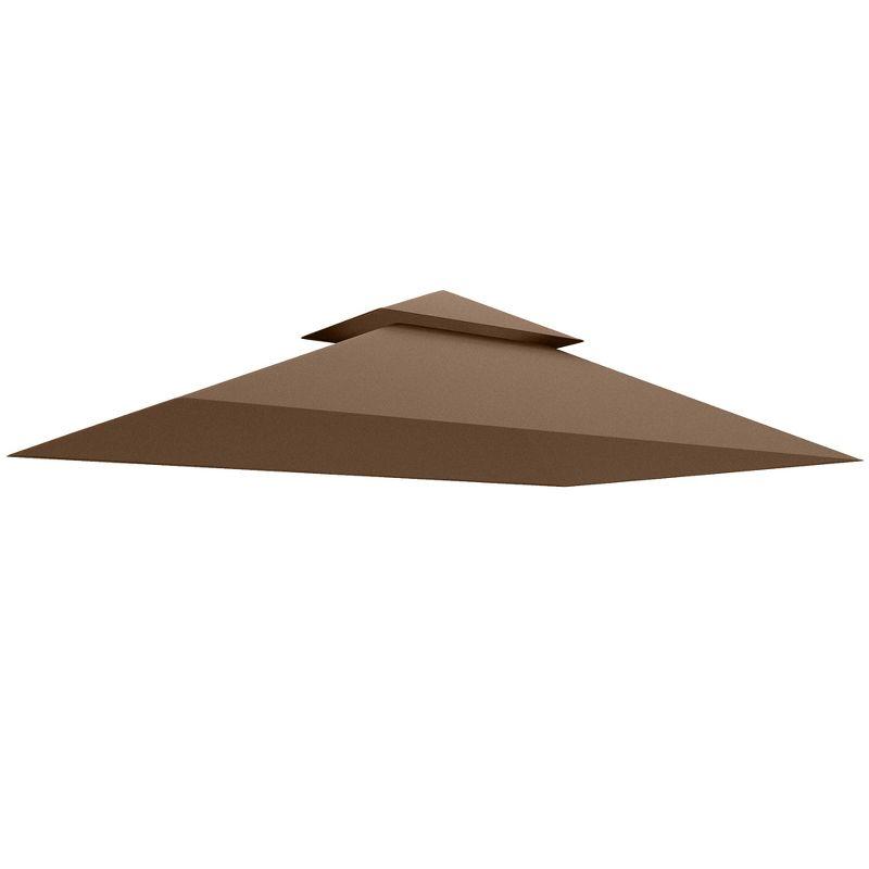 Outsunny Grill Gazebo Canopy Replacement Roof, UPF50+ Protected, 5' x 8' Outdoor BBQ Canopy Replacement Cover, Double Tiered Grill Canopy Replacement Cover, TOP COVER ONLY