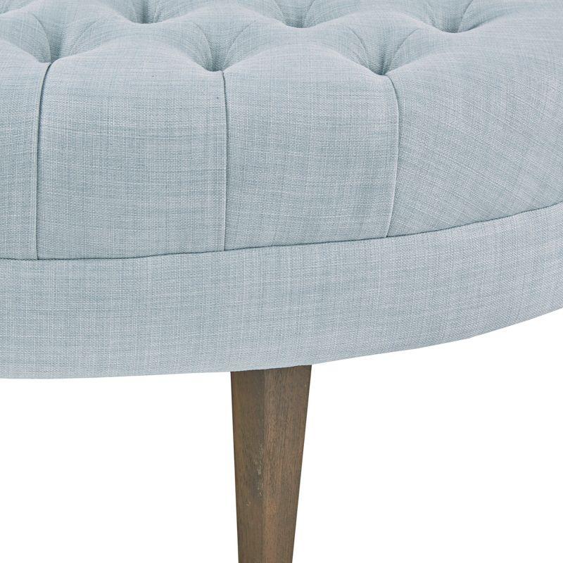 Madison Park Mathew Surfboard Tufted Ottoman Dusty Blue: Polyester Upholstery, Plywood Frame