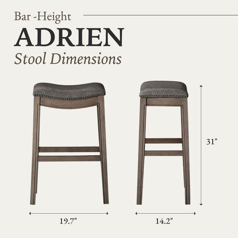 Maven Lane Adrien Backless Saddle Kitchen Stool, Set of 4