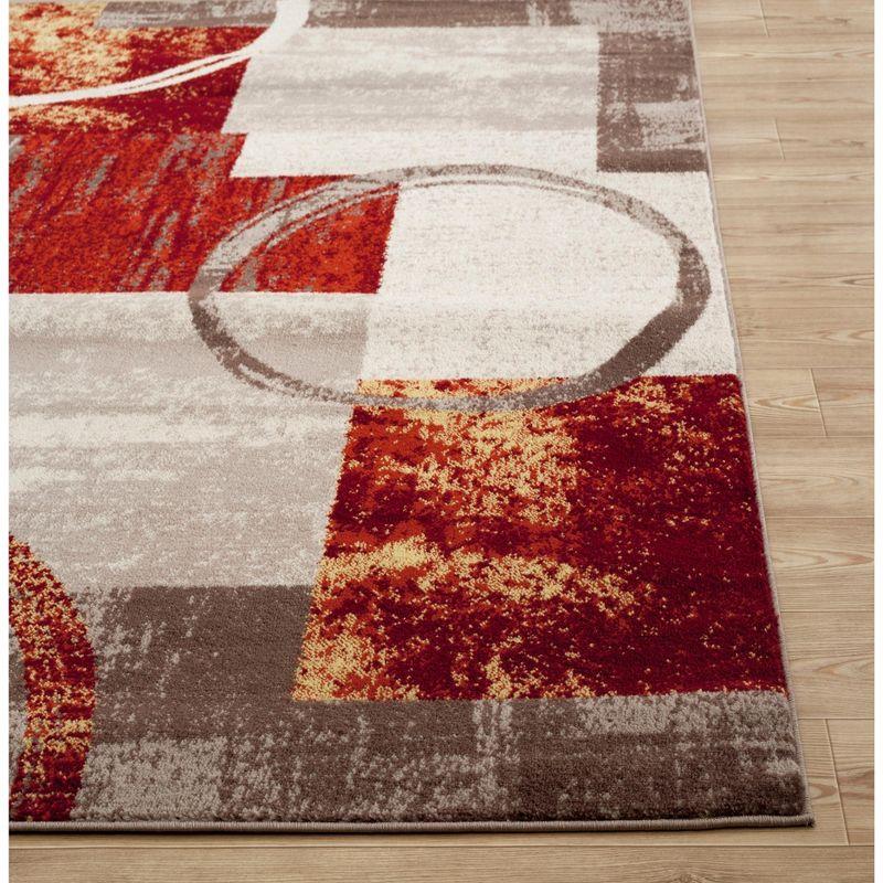 World Rug Gallery Abstract Circle Multi 3'3"x5' Area Rug
