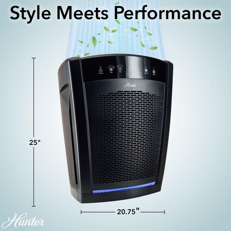 Hunter HP800 Air Purifiers for Home Large Room and Bedroom. True HEPA Air Purifier for Pets, Odors, Allergens, Smoke, Dust, VOC's.