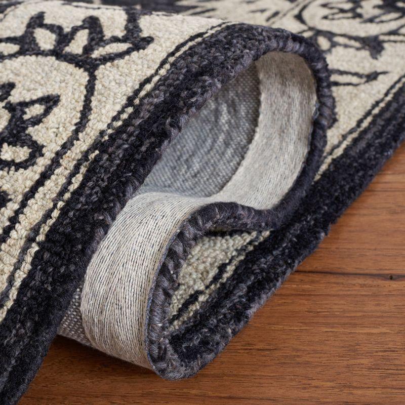 Jardin JAR601 Hand Tufted Area Rug - Black/Ivory - 8'x10' - Safavieh