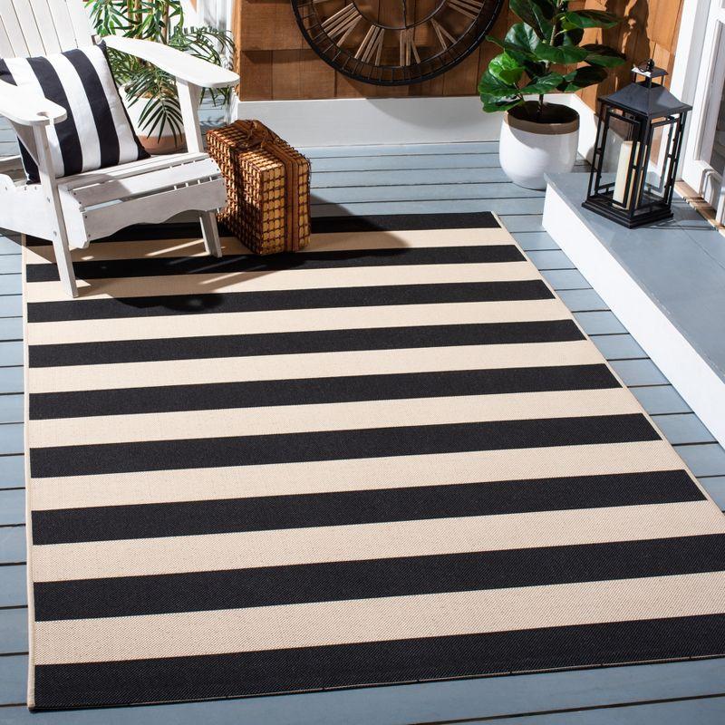 Courtyard CY6812 Power Loomed Indoor/Outdoor Area Rug - Beige/Black - 5'3"x7'7" - Safavieh.