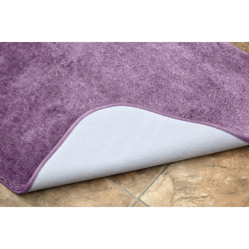 2pc Traditional Nylon Washable Bathroom Rug Set Purple - Garland Rug: Machine Made, Tufted, Latex Backing