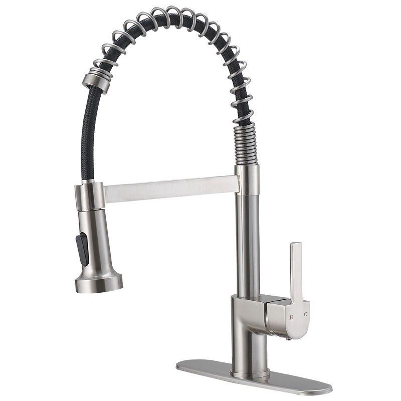 Brushed Nickel Pull-Down Single Handle Kitchen Faucet