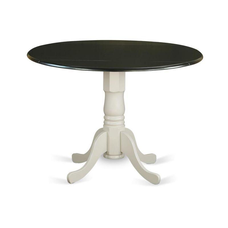 East West Furniture,Dining Table Black & Linen White