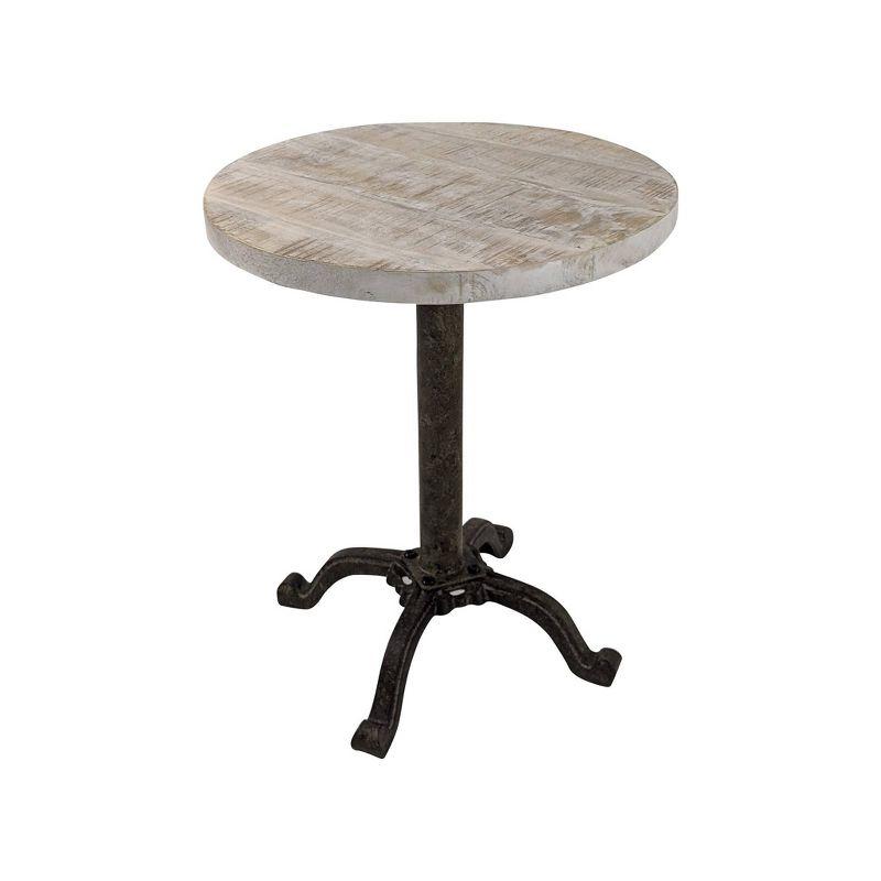 Carolina Living Colton Adjustable Vintage Table Natural Driftwood/Aged Iron: Mango Wood, Iron Frame, 30 Day Warranty