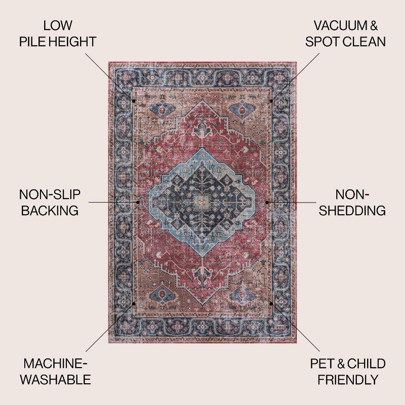 Alacati Ogee Medallion Machine-Washable Area Rug - JONATHAN Y