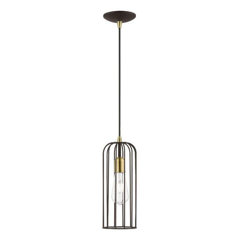 Glenbrook Mini 5'' Bronze & Antique Brass Indoor/Outdoor Pendant Light