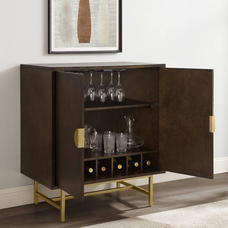 Blair Bar Cabinet Dark Brown/Gold - Crosley