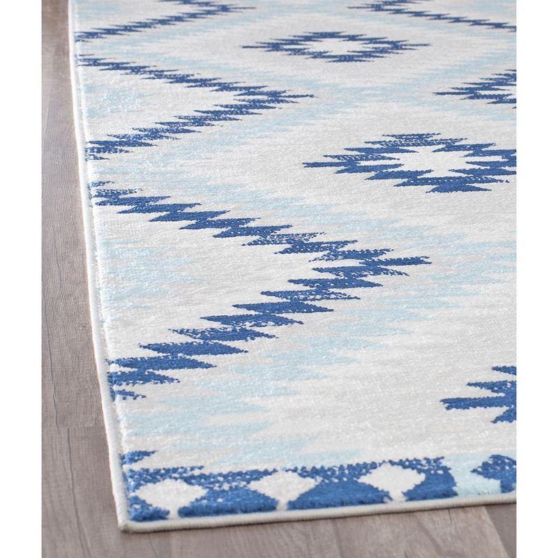 Bodrum Tribal Ice Blue Area Rug