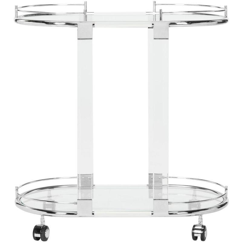 Lennon Acrylic Bar Trolley - Chrome - Safavieh