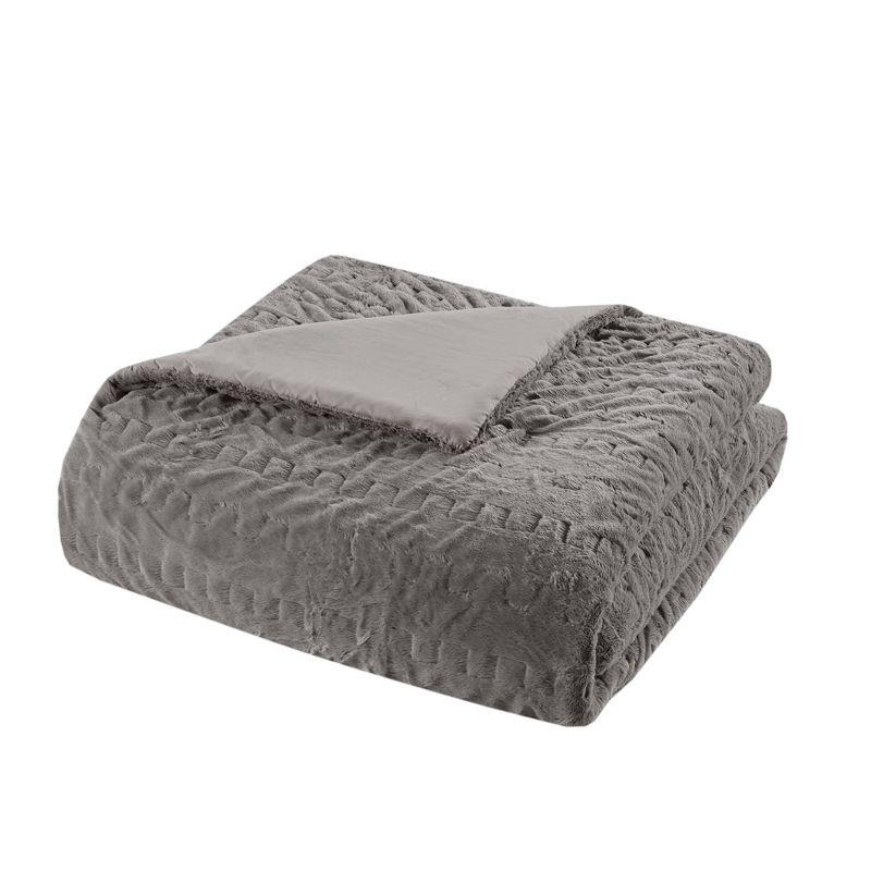 Almagul Ruched Fur Down Alternative Comforter Set